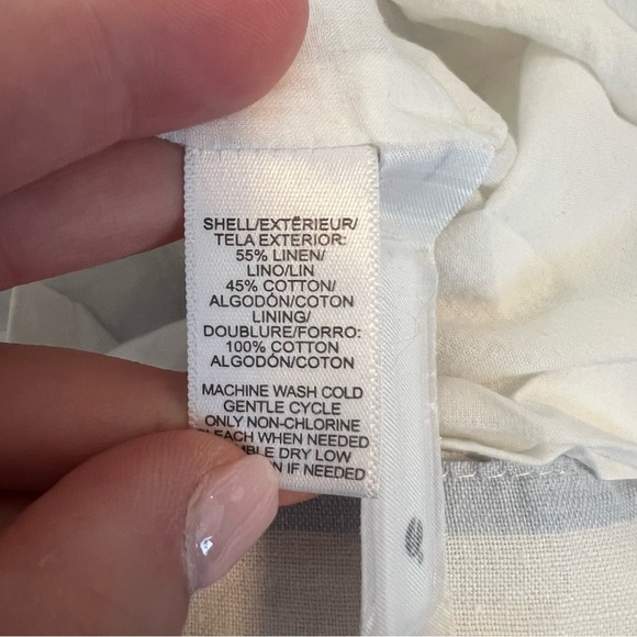 {Loft} Blue and Off-White Striped Linen Skirt - Picture 7 of 7